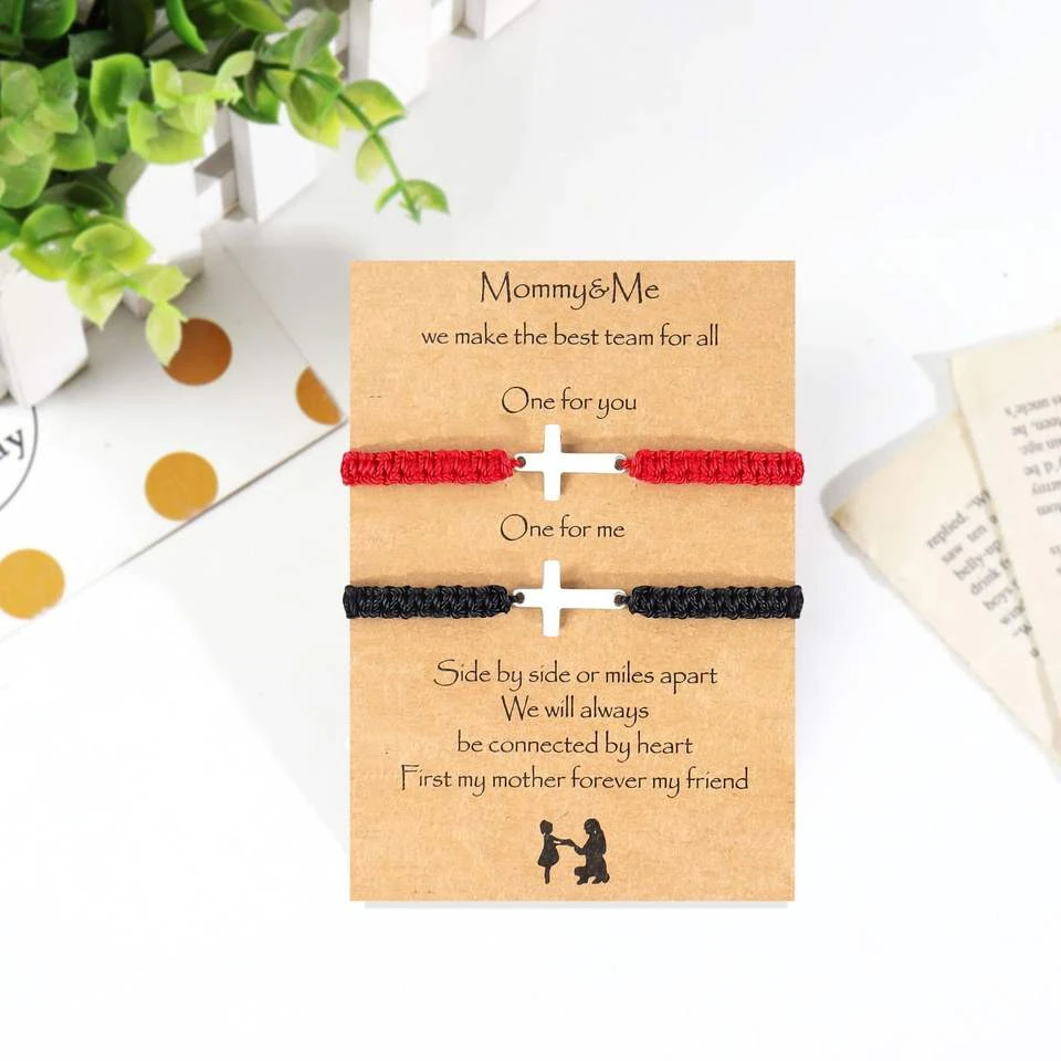 Braided Cross Bracelets Red Or Black Rope 7 Braided Cross Bracelets Red Or Black Rope - Image 5