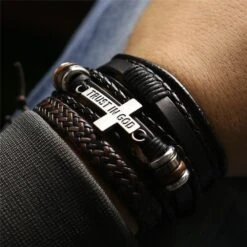 Men's Cross Bracelet Trust In God (3pcs) 7 Men's Cross Bracelet Trust In God (3pcs) -Lord's Guidance H19c12fc6e68547c897eebff1430abb1bN
