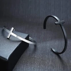 Men's Cross Bracelet Cuff 14 Men's Cross Bracelet Cuff -Lord's Guidance H2431d96f7bbf4a6396d6cb8f9e926155M