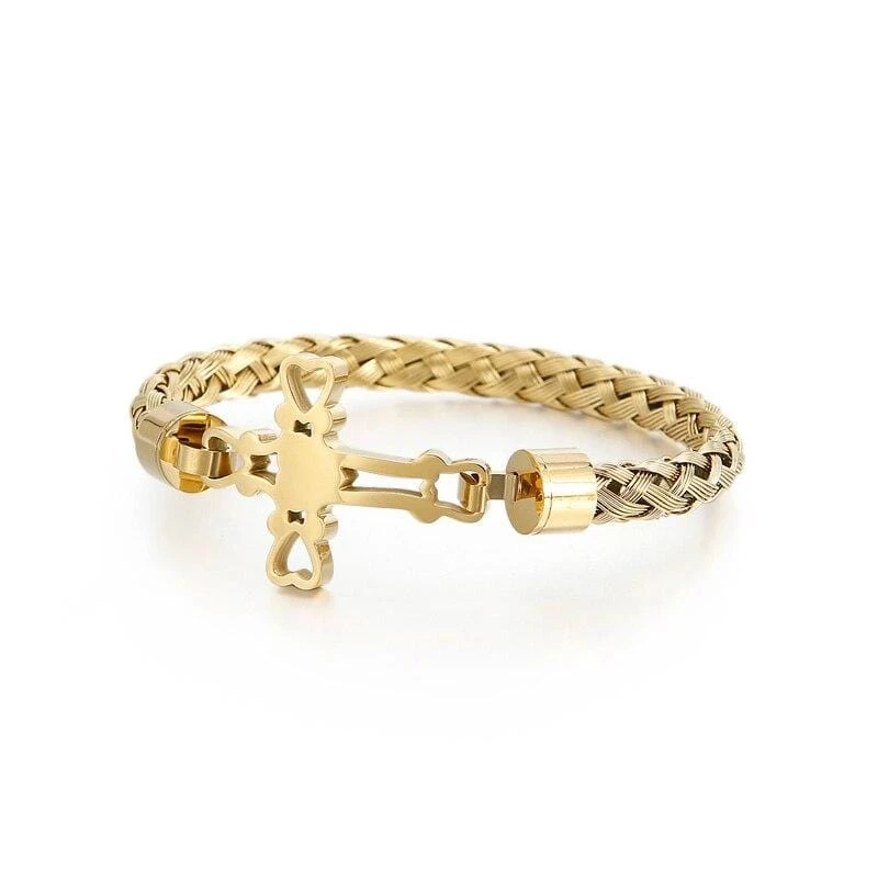Men's Cross Bracelet Hollowed 6 Men's Cross Bracelet Hollowed - Image 4