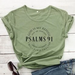 Christian T-Shirt Psalm 91 17 Christian T-Shirt Psalm 91 -Lord's Guidance H37bd85f3dec9478db52b3ed1ccedc449x