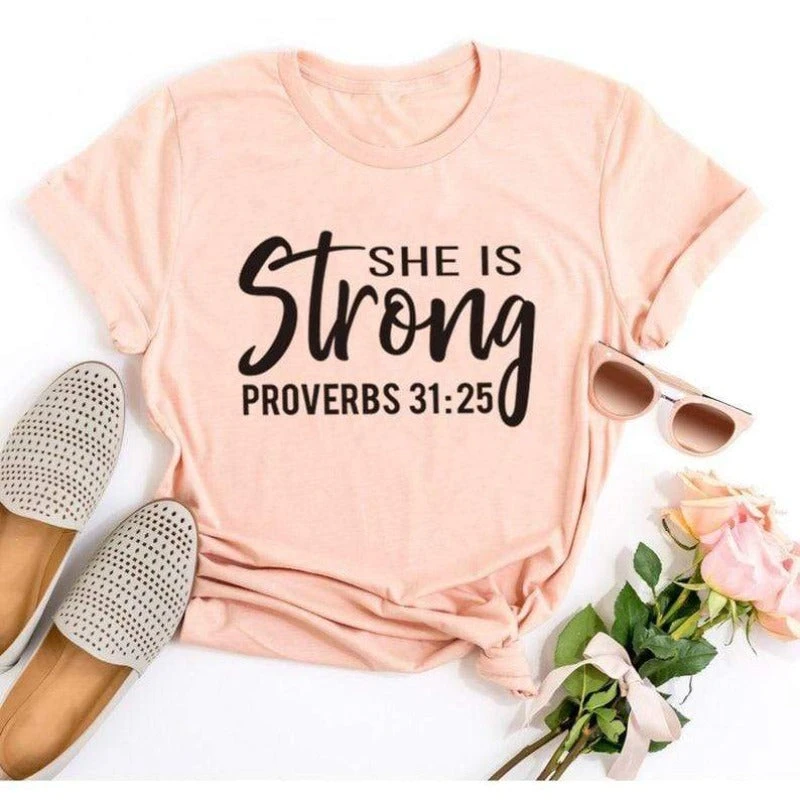 Christian T-Shirt She Is Strong 11 Christian T-Shirt She Is Strong - Image 9