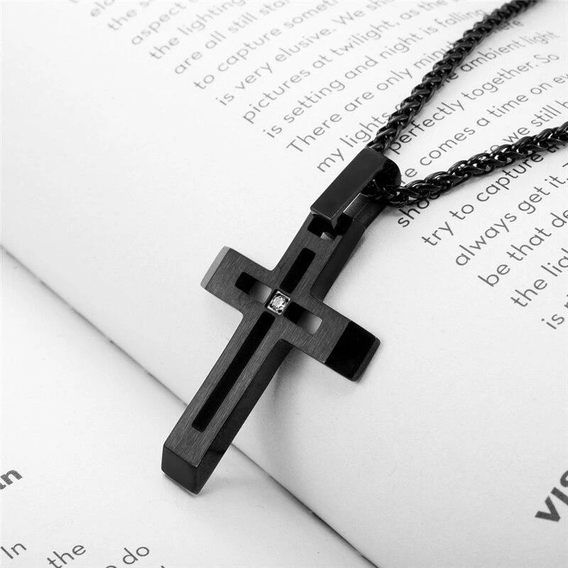 Men's Christian Necklace Zirconia 6 Men's Christian Necklace Zirconia - Image 4