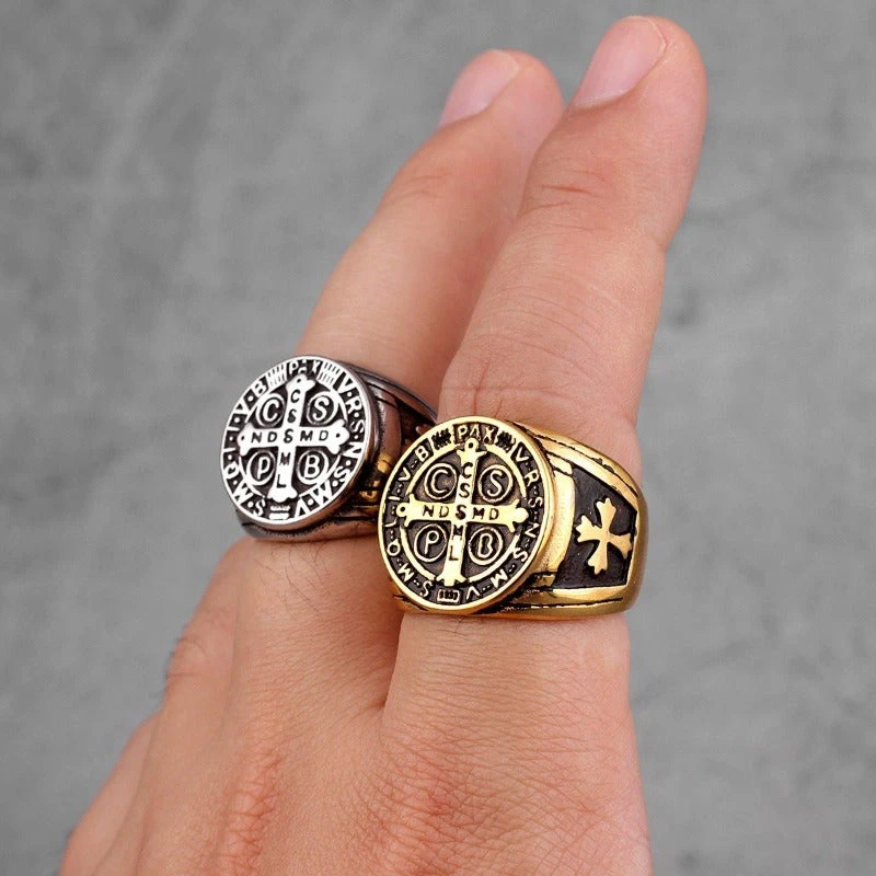 Christian Ring St Benedict Signet Ring 5 Christian Ring St Benedict Signet Ring - Image 3
