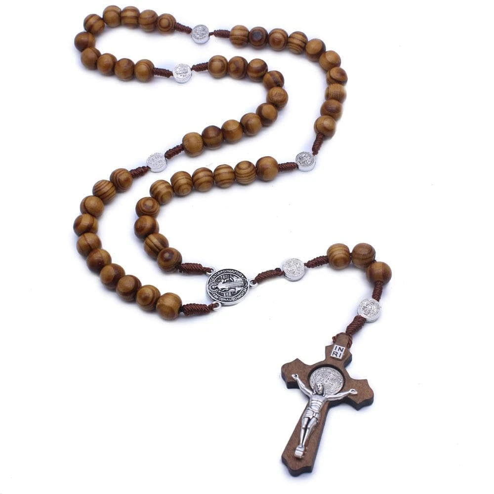 Men's Christian Necklace Wood Crucifix 3 Men's Christian Necklace Wood Crucifix