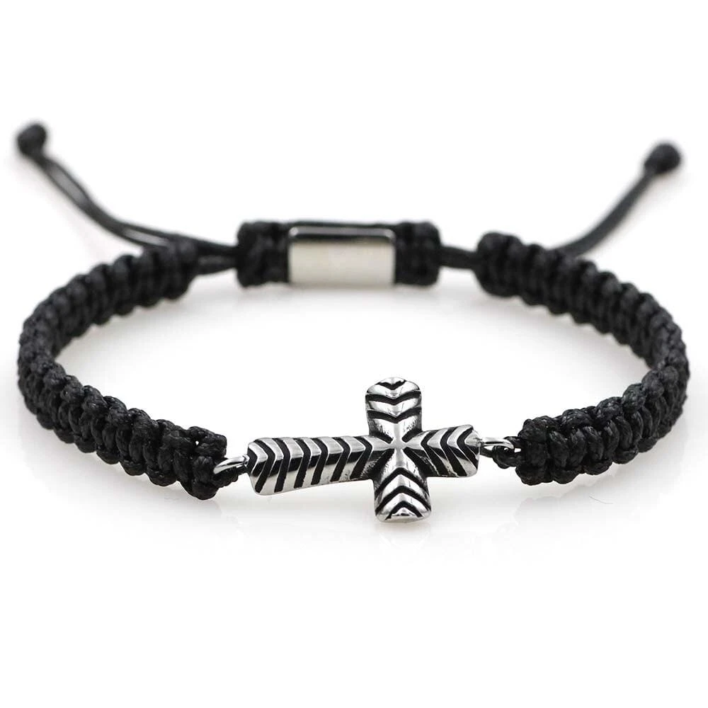 Men's Cross Bracelet Stripe 3 Men's Cross Bracelet Stripe