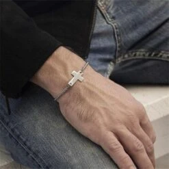 Men's Cross Bracelet Glossy 9 Men's Cross Bracelet Glossy -Lord's Guidance H4957175b07f34eaf95ada90b582758b51