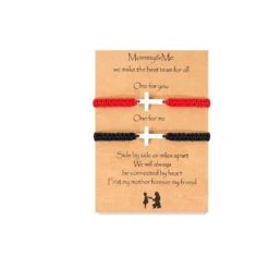 Braided Cross Bracelets Red Or Black Rope