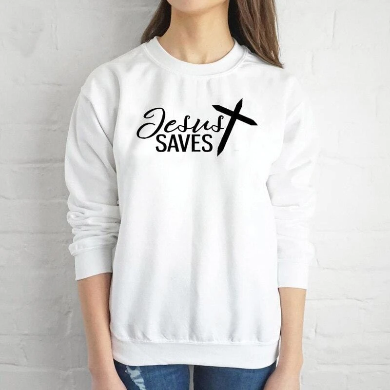Christian Sweatshirt Jesus Saves 4 Christian Sweatshirt Jesus Saves - Image 2