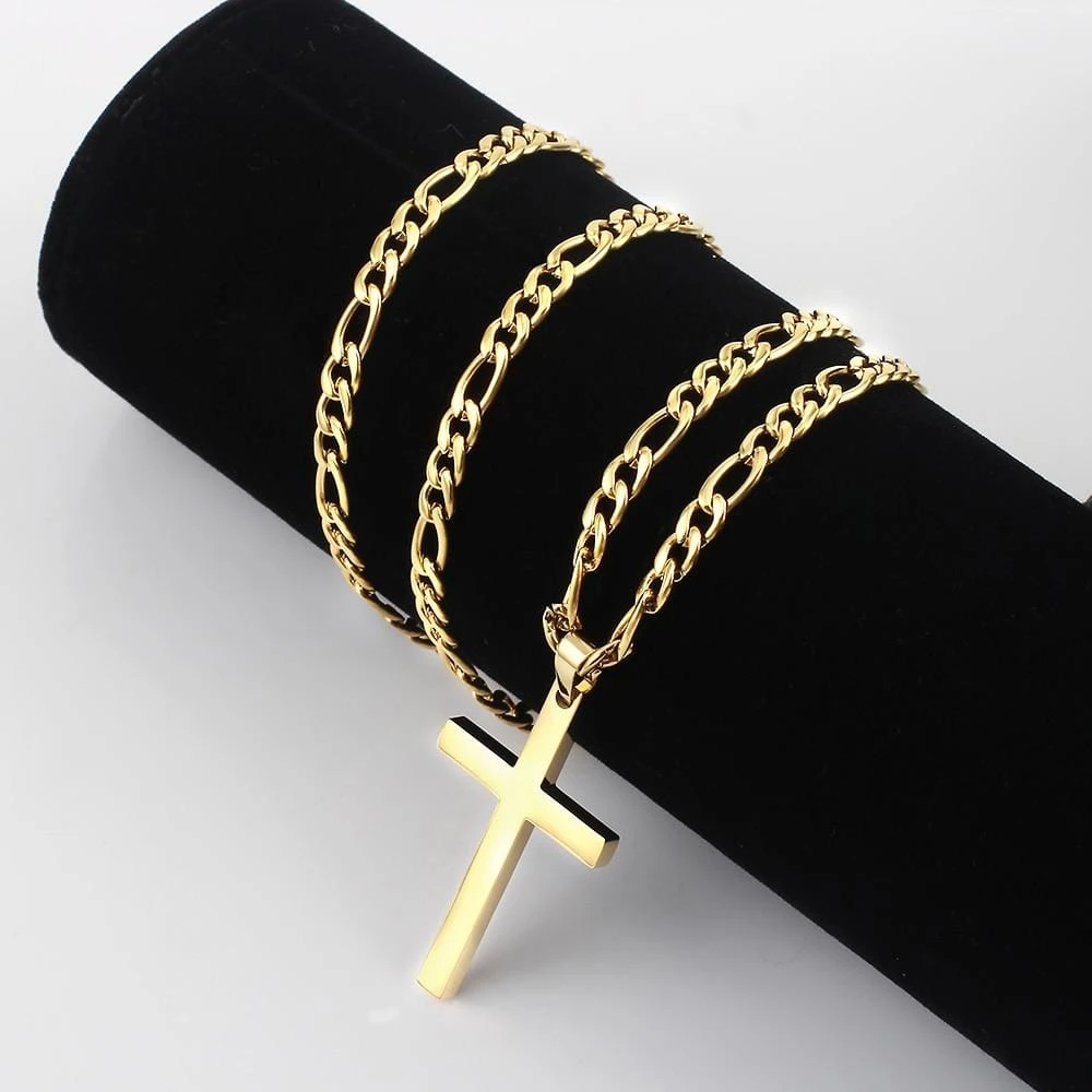 Men's Christian Necklace Gold Tone 5 Men's Christian Necklace Gold Tone - Image 3