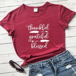 Christian T-Shirt Thankful Grateful Blessed 19 Christian T-Shirt Thankful Grateful Blessed -Lord's Guidance H730f30fb0ebb4e95b02a3d74e90d10fcu