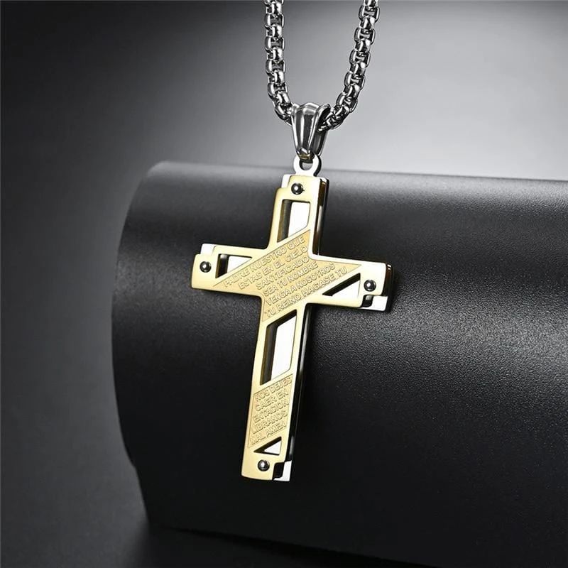 Men's Christian Necklace Padre Nuestro 5 Men's Christian Necklace Padre Nuestro - Image 3