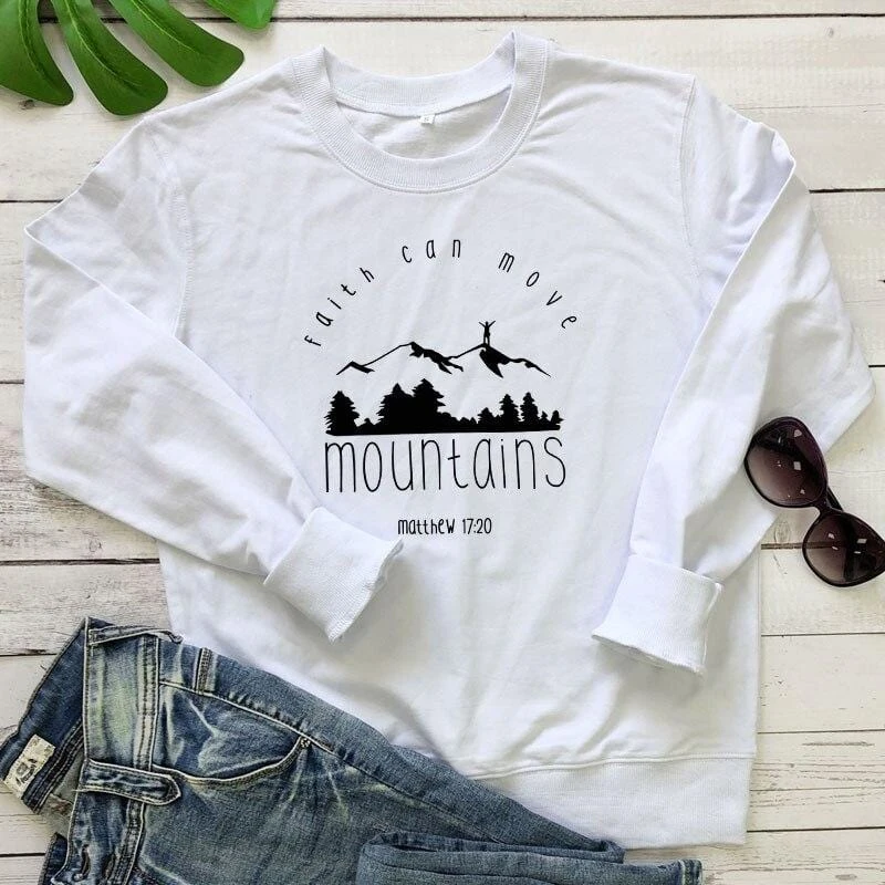 Christian Sweatshirt Faith Can Move Mountains 4 Christian Sweatshirt Faith Can Move Mountains - Image 2