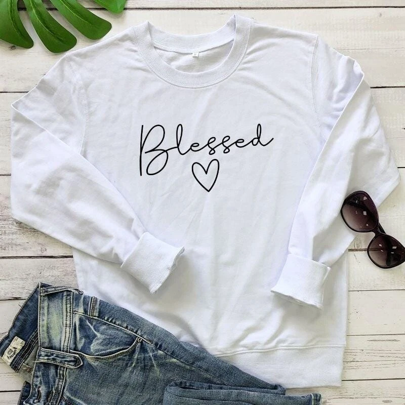 Christian Sweatshirt Blessed Heart 4 Christian Sweatshirt Blessed Heart - Image 2