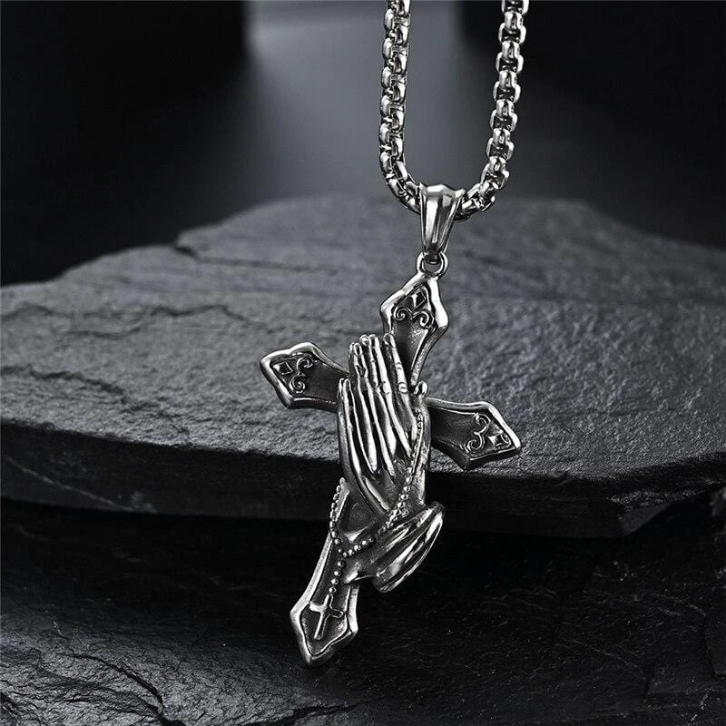 Men's Christian Necklace Prayer Hands 4 Men's Christian Necklace Prayer Hands - Image 2