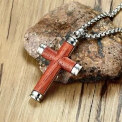 Men's Christian Necklace Wooden Cross 7 Men's Christian Necklace Wooden Cross -Lord's Guidance HTB15.W MSzqK1RjSZPxq6A4tVXaU
