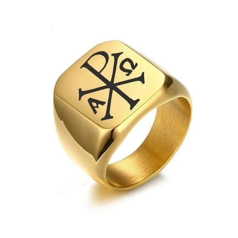 Christian Ring Chi Rho Signet Ring 6 Christian Ring Chi Rho Signet Ring - Image 4