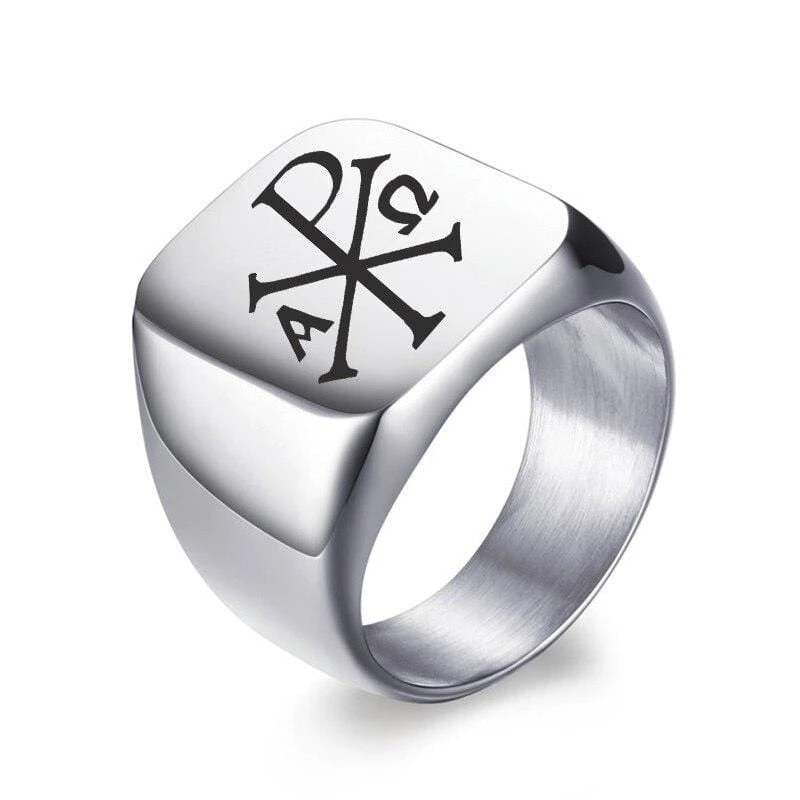 Christian Ring Chi Rho Signet Ring 5 Christian Ring Chi Rho Signet Ring - Image 3