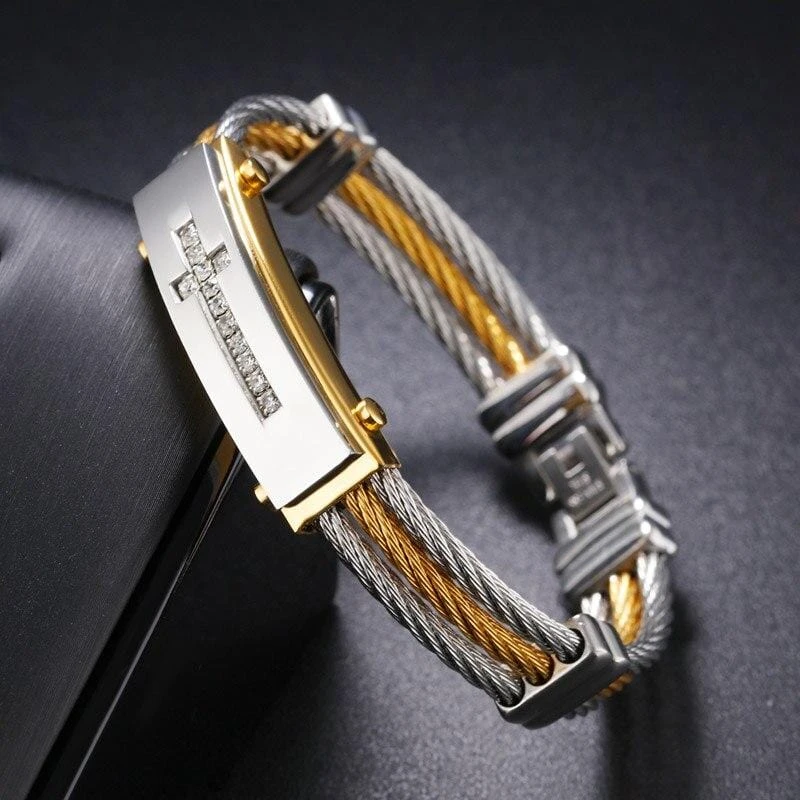 Men's Cross Bracelet Luxurious 5 Men's Cross Bracelet Luxurious - Image 3