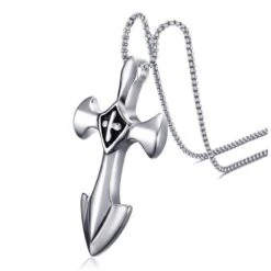 Men's Christian Necklace Vintage Shield