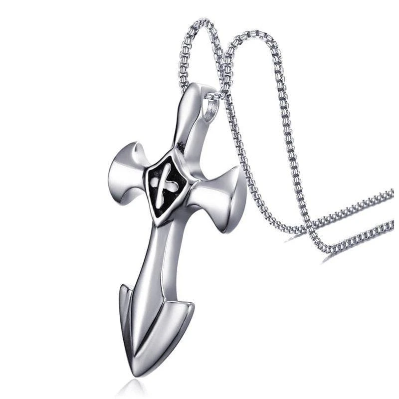 Men's Christian Necklace Vintage Shield 3 Men's Christian Necklace Vintage Shield