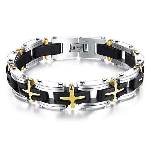 Men's Cross Bracelet Cross Link 3 Men's Cross Bracelet Cross Link