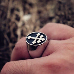 Christian Ring Lorraine Cross 10 Christian Ring Lorraine Cross -Lord's Guidance HTB1pXqmeLWG3KVjSZPcq6zkbXXar