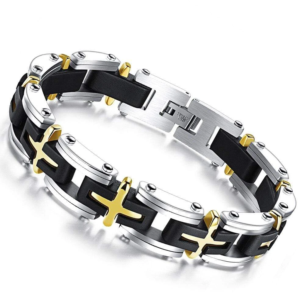 Men's Cross Bracelet Cross Link 4 Men's Cross Bracelet Cross Link - Image 2