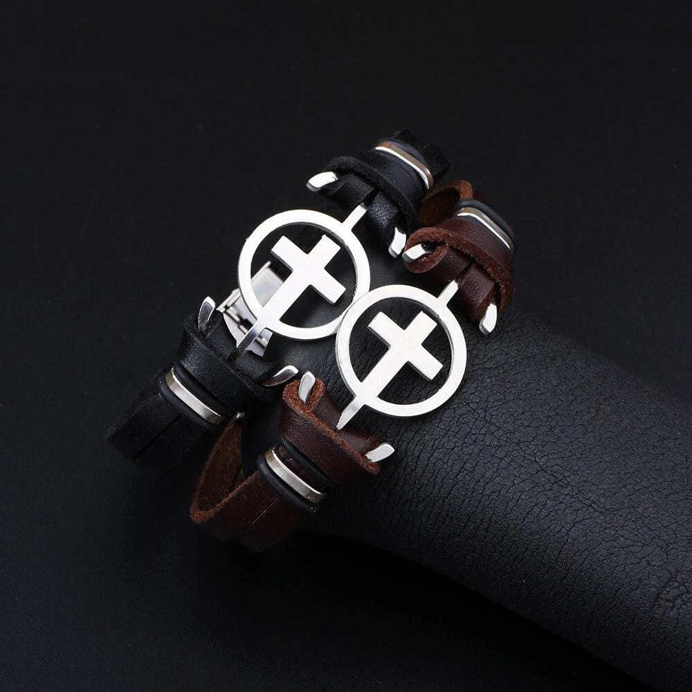 Men's Cross Bracelet Hollow 6 Men's Cross Bracelet Hollow - Image 4