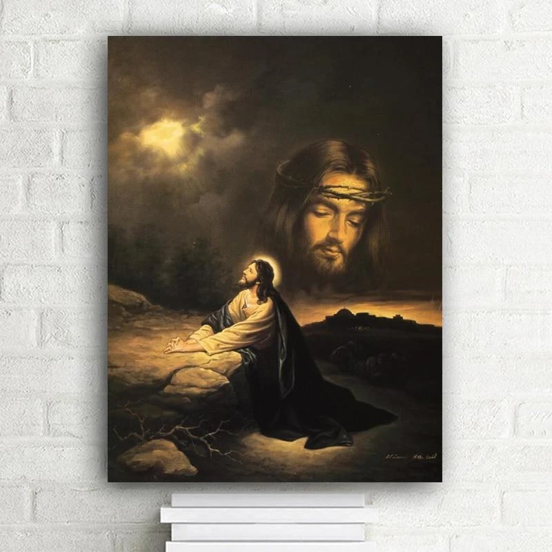 Christian Canvas Art Jesus Before The Lord 4 Christian Canvas Art Jesus Before The Lord - Image 2