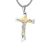 Men's Christian Necklace Double Tone Crucifix
