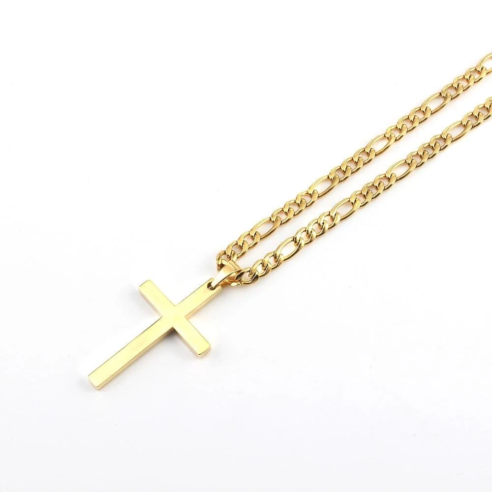 Men's Christian Necklace Gold Tone 4 Men's Christian Necklace Gold Tone - Image 2