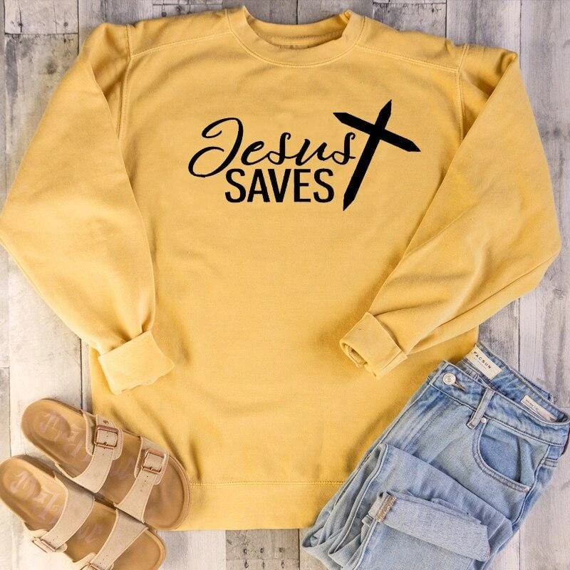 Christian Sweatshirt Jesus Saves 8 Christian Sweatshirt Jesus Saves - Image 6