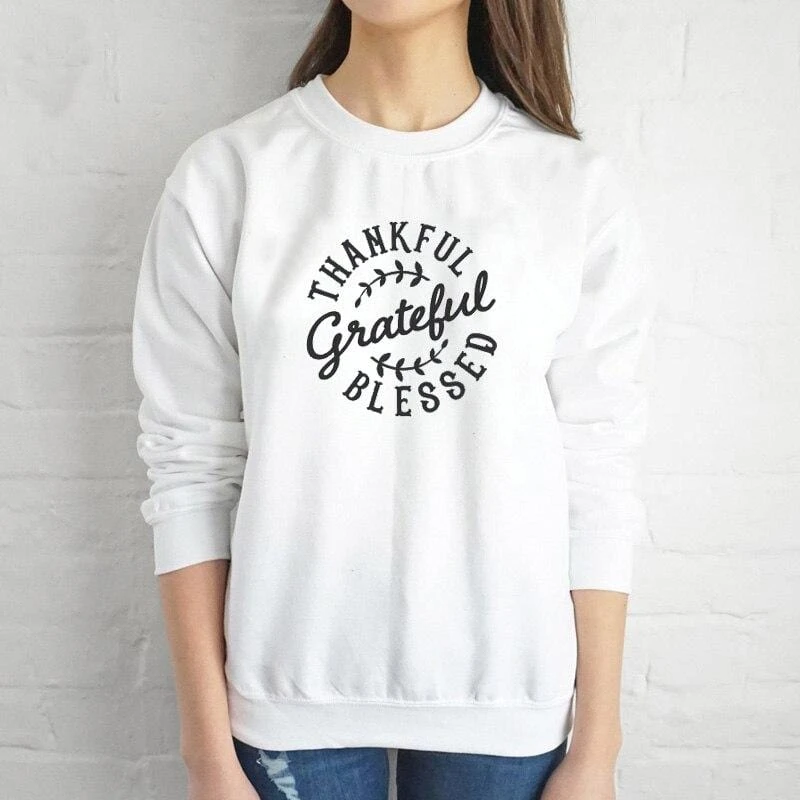 Christian Sweatshirt Thankful Grateful Blessed 4 Christian Sweatshirt Thankful Grateful Blessed - Image 2