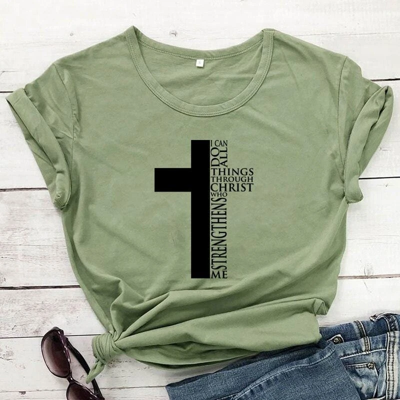 Christian T-Shirt I Can Do All Things Through Christ 10 Christian T-Shirt I Can Do All Things Through Christ - Image 8