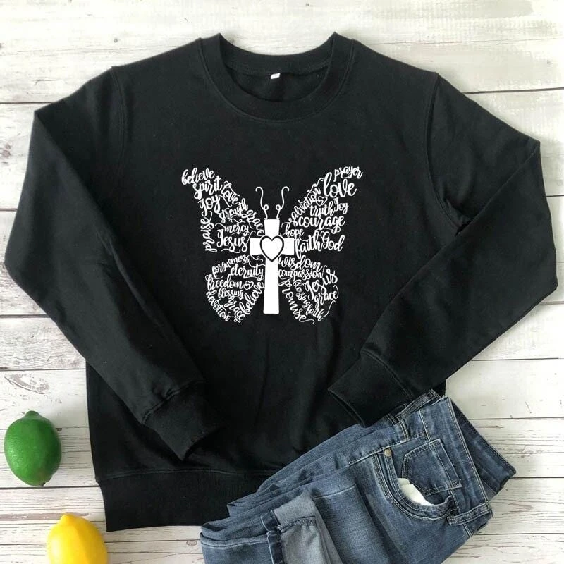 Christian Sweatshirt Butterfly 6 Christian Sweatshirt Butterfly - Image 4