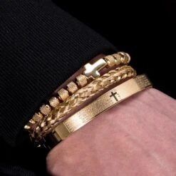 Men's Cross Bracelet Padre Nuestro Set (3pcs) 16 Men's Cross Bracelet Padre Nuestro Set (3pcs) -Lord's Guidance Hdda34091041a403ab0cb2bd0e0dee982e