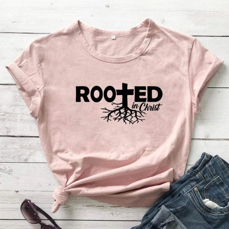 Christian T-Shirt Rooted In Christ 10 Christian T-Shirt Rooted In Christ - Image 8