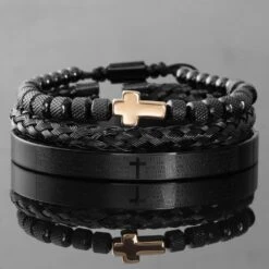 Men's Cross Bracelet Padre Nuestro Set (3pcs) 22 Men's Cross Bracelet Padre Nuestro Set (3pcs) -Lord's Guidance He5651bc96e204d129157952272afb6b62