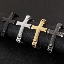 Men's Cross Bracelet Vintage Cross Link Chain 17 Men's Cross Bracelet Vintage Cross Link Chain -Lord's Guidance Hf43e6675da9d454dbbc6cf5f09ad8721P