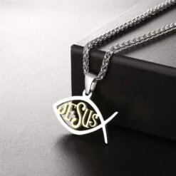 Women's Christian Necklace Ichthys 7 Women's Christian Necklace Ichthys -Lord's Guidance Jesus IchthysNecklace lord s guidance