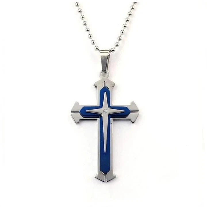 Men's Christian Necklace Layered 3 Men's Christian Necklace Layered