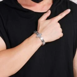 Men's Cross Bracelet Watchband 12 Men's Cross Bracelet Watchband -Lord's Guidance Mens Cross Bracelet Watch fashion