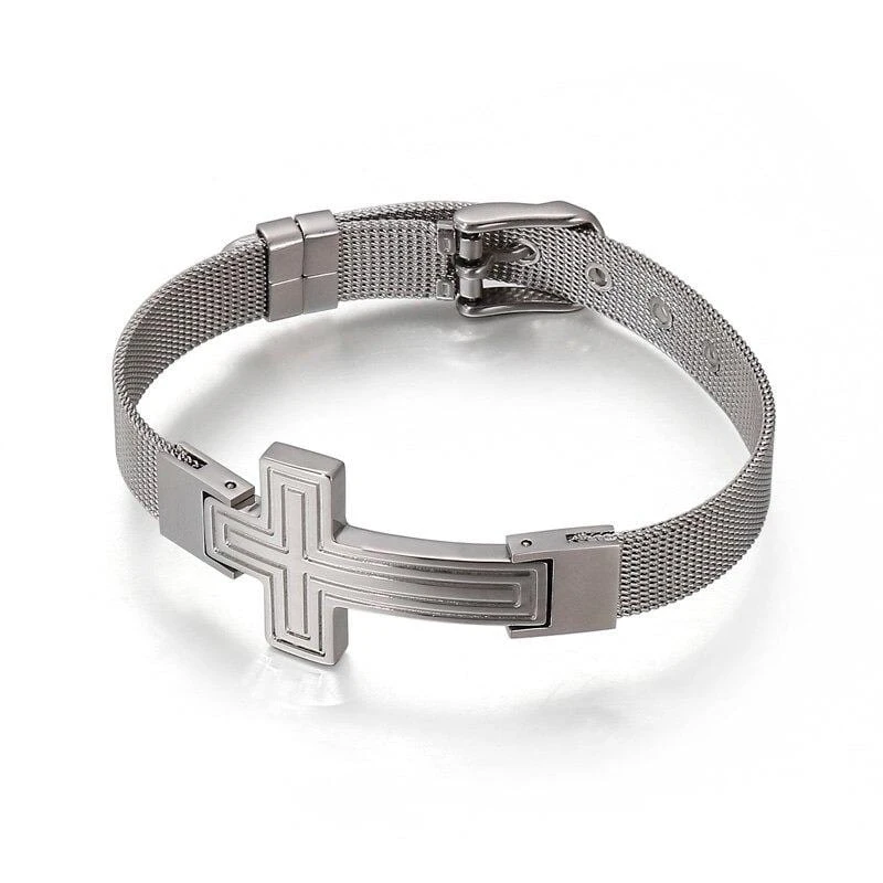 Men's Cross Bracelet Watchband 3 Men's Cross Bracelet Watchband
