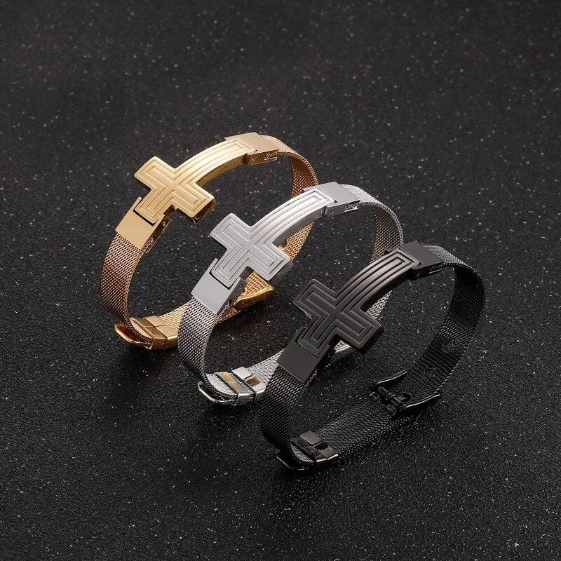 Men's Cross Bracelet Watchband 11 Men's Cross Bracelet Watchband - Image 9