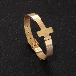 Men's Cross Bracelet Watchband 15 Men's Cross Bracelet Watchband -Lord's Guidance Mens christian Cross Bracelet Watch
