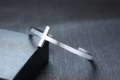 Mens Minimalist Stainless Steel Cuff Bracelet With Cross 23 Mens Minimalist Stainless Steel Cuff Bracelet With Cross -Lord's Guidance MensCuffBracelet5