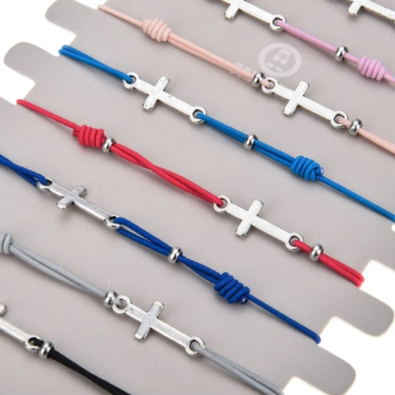 Pack Of 12 Cross Bracelets With Elasticated Wristband 3 Pack Of 12 Cross Bracelets With Elasticated Wristband