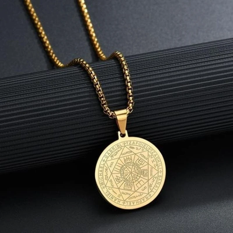 Seven Angels Religious Rune Pendant Necklace 5 Seven Angels Religious Rune Pendant Necklace - Image 3