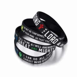 Pack Of 4 Silicone Wristbands With Bible Verses -Lord's Guidance SiliconeBandPackof43